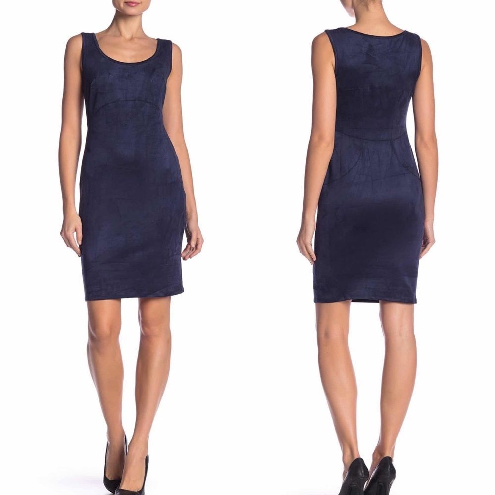 Philosophy Navy Dress Suede Women Leather Navy Tank Mini NEW Cocktail Women 8